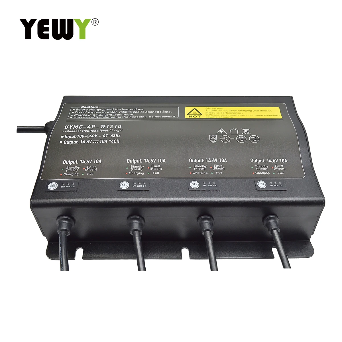 Smart Waterproof On-Board Boat Marine Charger 4 Bank 12V 10 Amps 4 Channel Battery Charger