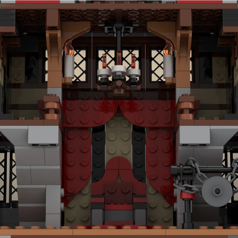 3631 MOC arquitectura medieval caballo guerrero modelo de castillo, juguete de bloques de construcción de ensamblaje DIY, regalo de cumpleaños para niños.