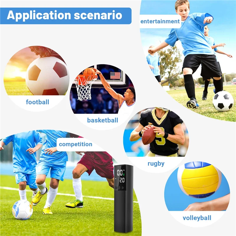 

Лидер продаж, электрический шариковый насос, умный воздушный насос, портативный быстрый шариковый насос с точным манометром и цифровым ЖК-дисплеем