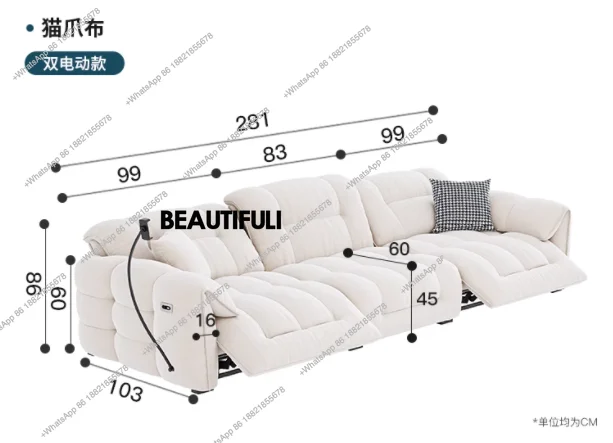 Italian Loveseat Electric Sofa Modern Luxury Designer Apartments Lazy Couch Recliner Sleeper Divano Soggiorno Furniture Home