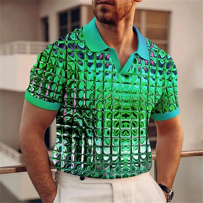 Yellow Pink Green Blue Purple 3D Printed Outdoor Street Polo Shirts For Men Clothes Apparel Sports Fashion Male POLO Shirt