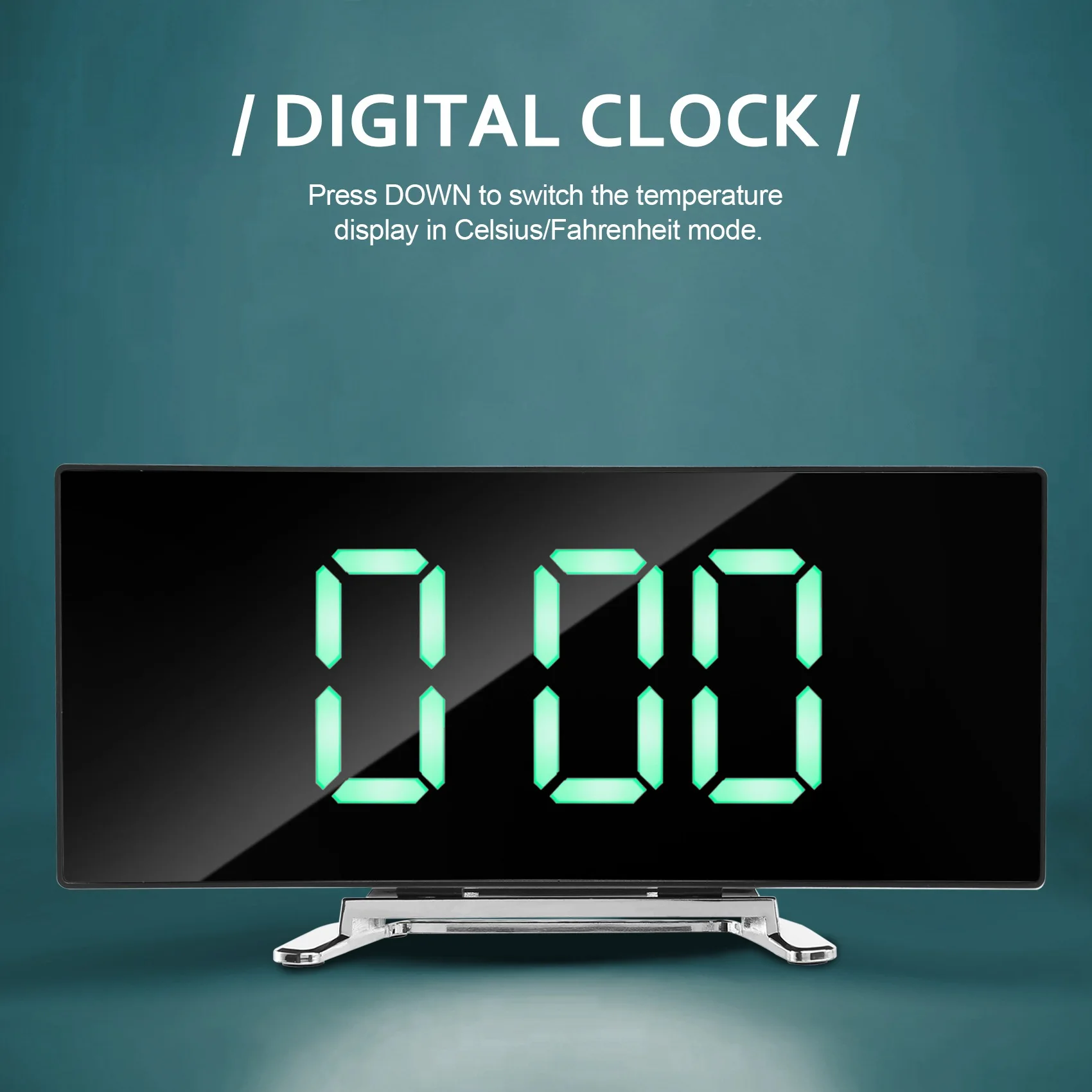 Digital Alarm Clock, 7 Inch Curved Dimmable LED Screen Digital Clock