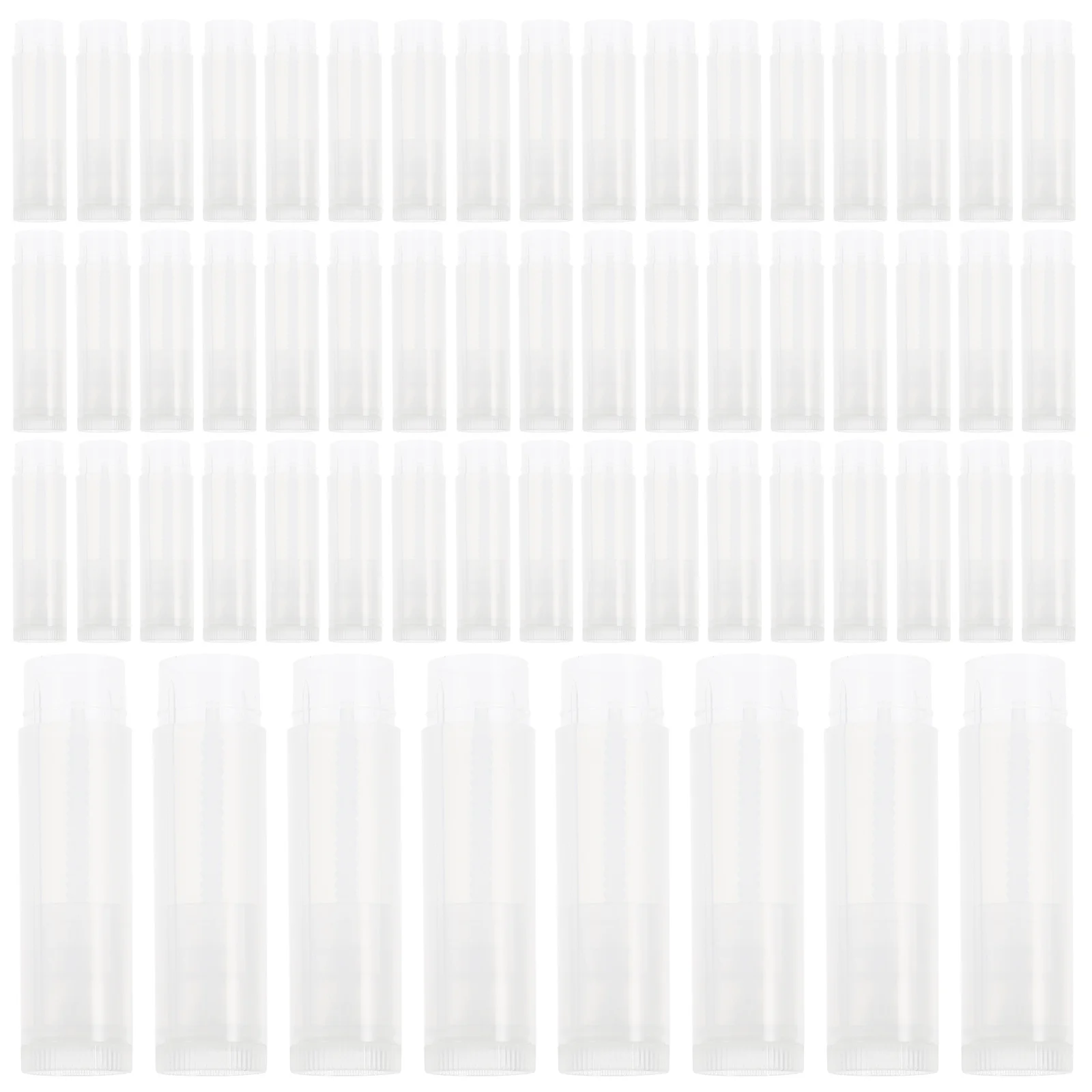 100 pçs tubo de bálsamo labial recipiente vazio com tampas para diy cuidados com os lábios recarregável suave push roda pp material batom