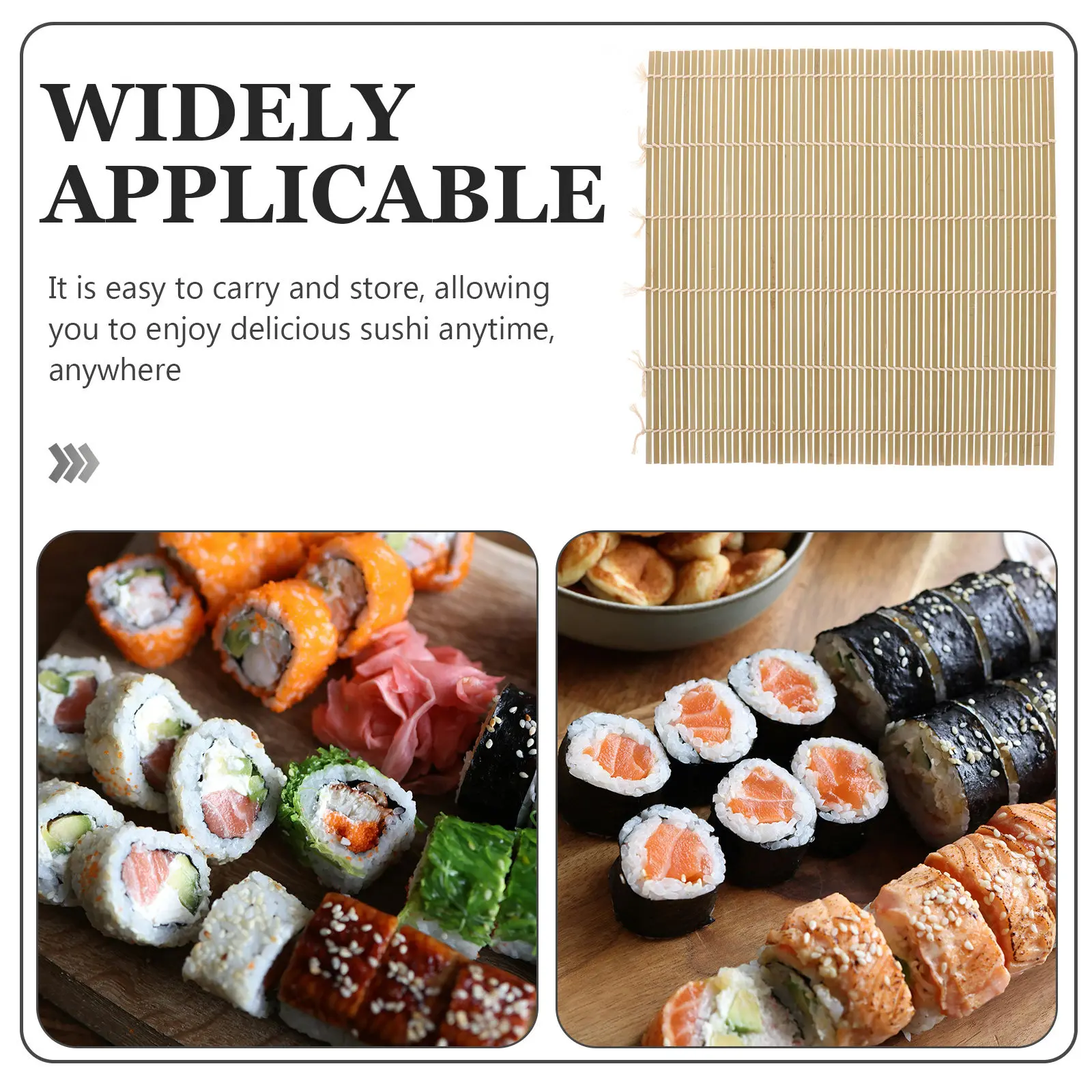 Bamboo Sushi 30x30cm 35mm Maker Rolling Bamboo Sushi Mat Tool Mold DIY Japanese Food Seaweed Roll Kitchen Accessories Set