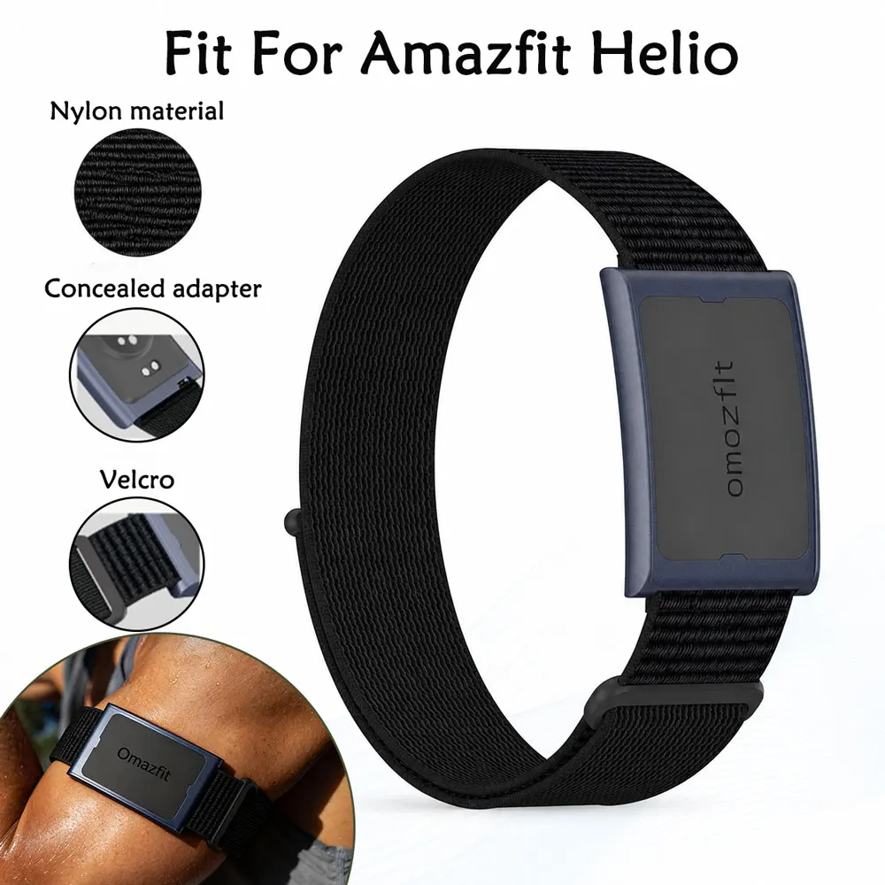 Offizielles Armband für Amazfit Helio, Metallrahmen, Nylonband, Ersatzarmband, Biceps-Armband für Amazfit Helio