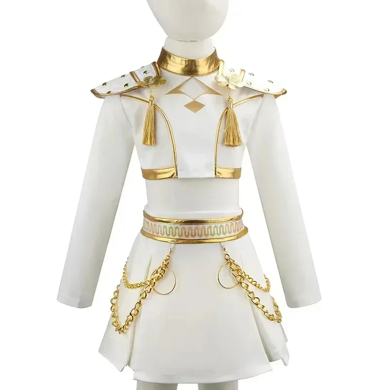 Jazz-Tanz Bühnenkostüm Mädchen Kinder Pop-Idol-Outfit Streetwear Crop-Top Mantel Rock Halloween Cosplay Kleidung – Detail 16