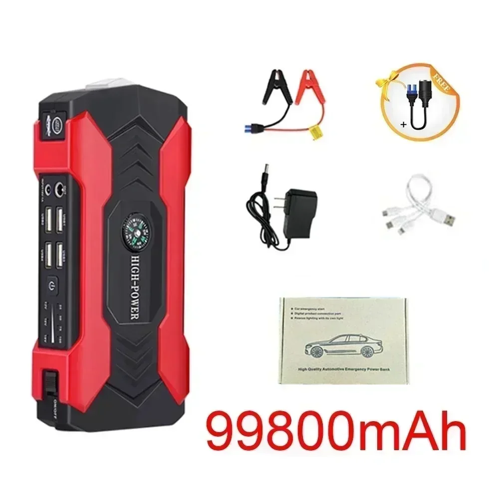 99800mAh 20000mAh Car Jump Starter 3000A Starting Device Portable Power Bank Battery Starter Launcher For Car Booster Articles