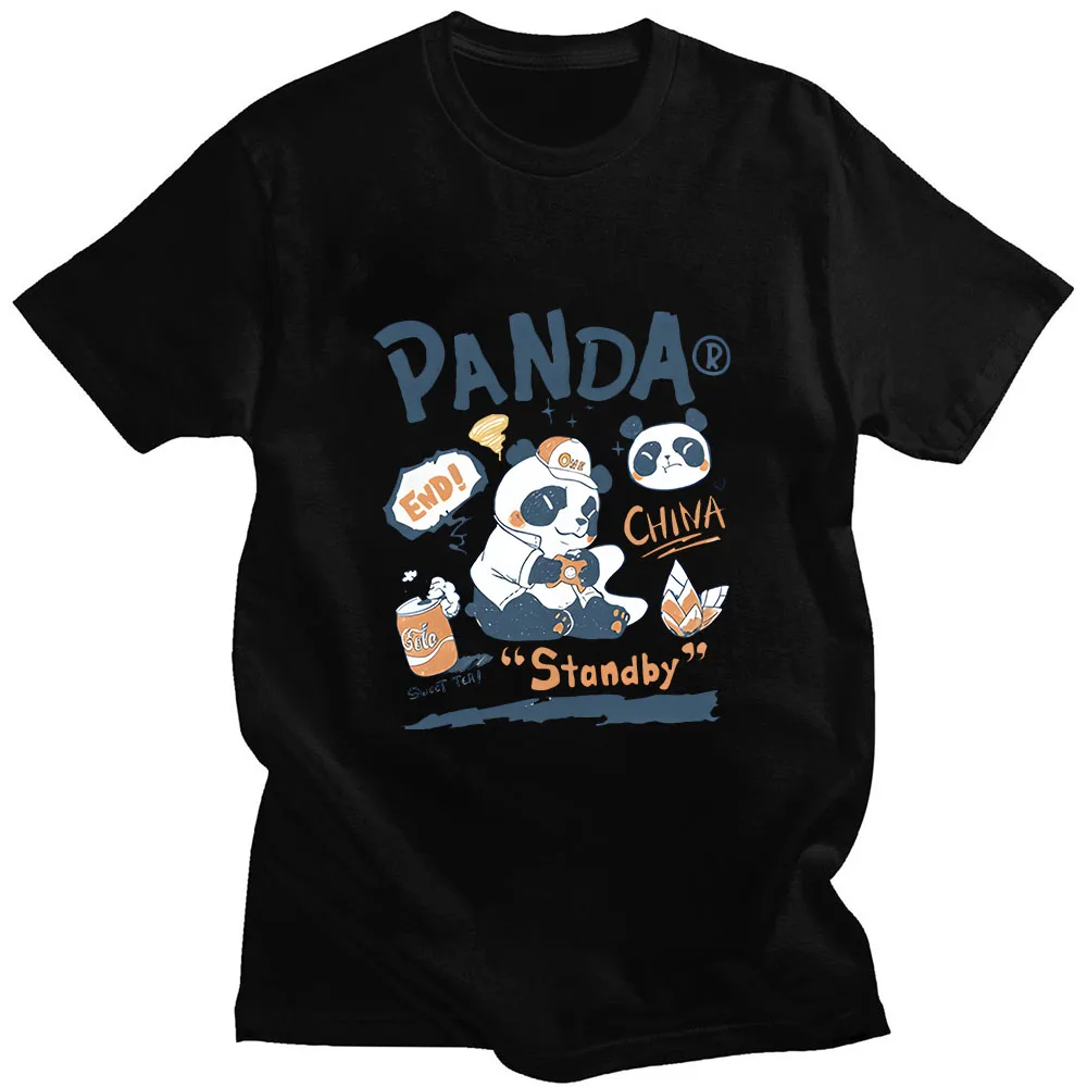 Simpatico cartone animato Panda stampato T-shirt 100% cotone magliette grafiche magliette donna/uomo estate abbigliamento Casual o-collo manica corta