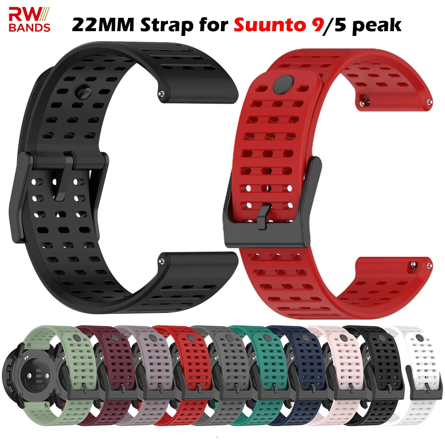 Silikon-Sportarmband für Suunto 9 Peak Pro/Vertical/Suunto 5/Peak Comfort Uhrenarmband für Suunto Smartwatch-Zubehör Armband