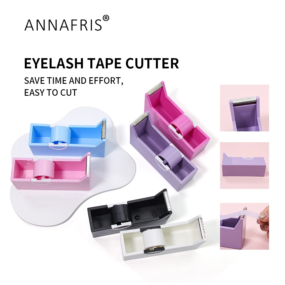 ANNAFRIS 1Pc Tape Holder Cutter Dispenser Organizer Plastic Rotating Tape Portable Cutting Tools for Eyelash Extension Makeup