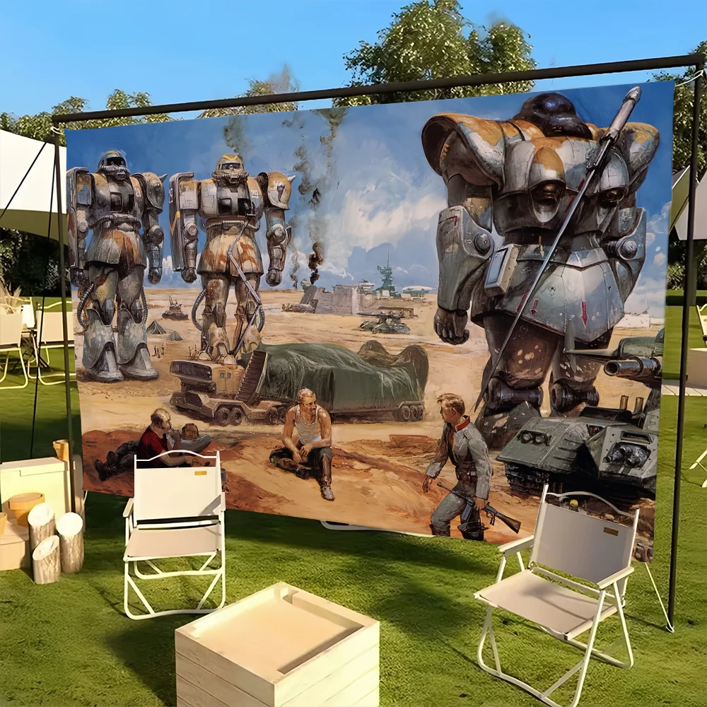 UP M-mobile Suit G-gun-dam Z-zeon Flaggen-Dekoration für Outdoor-Picknick-Party, Kunst-Hängedekoration für Zuhause, Camping-Party-Banner – Detail 8