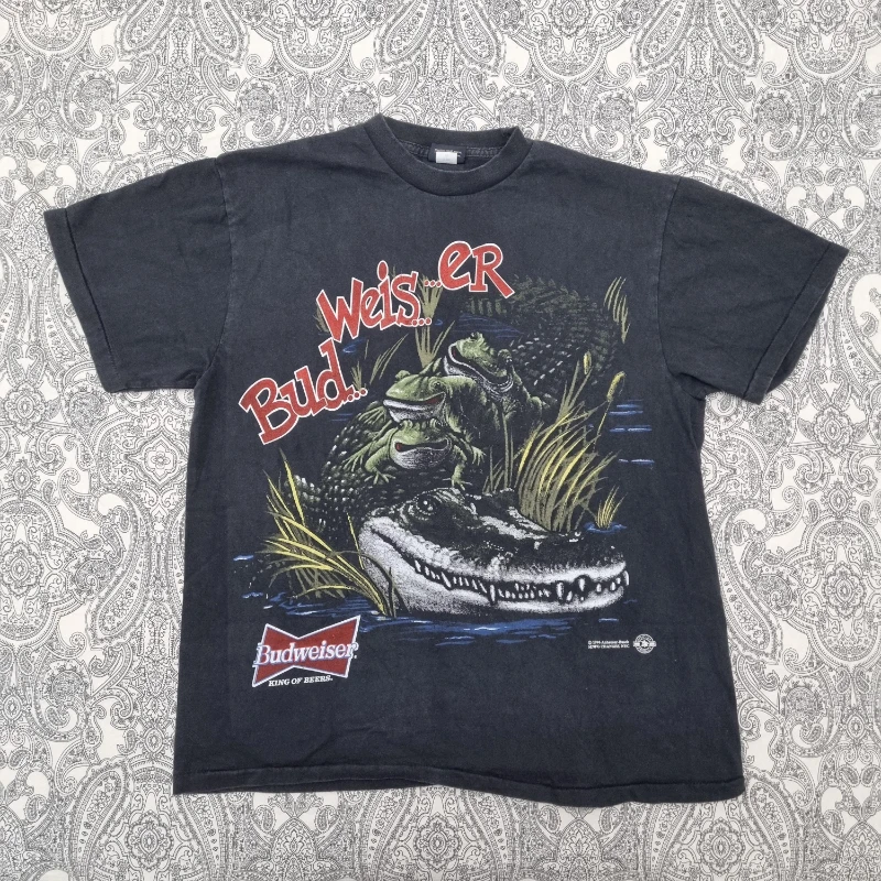 Camiseta Vintage Budweiser con Estampado King of Beer, Camiseta Gráfica de los 90, Camisetas de Manga Corta para Hombre para Verano, para Todas las Temporadas