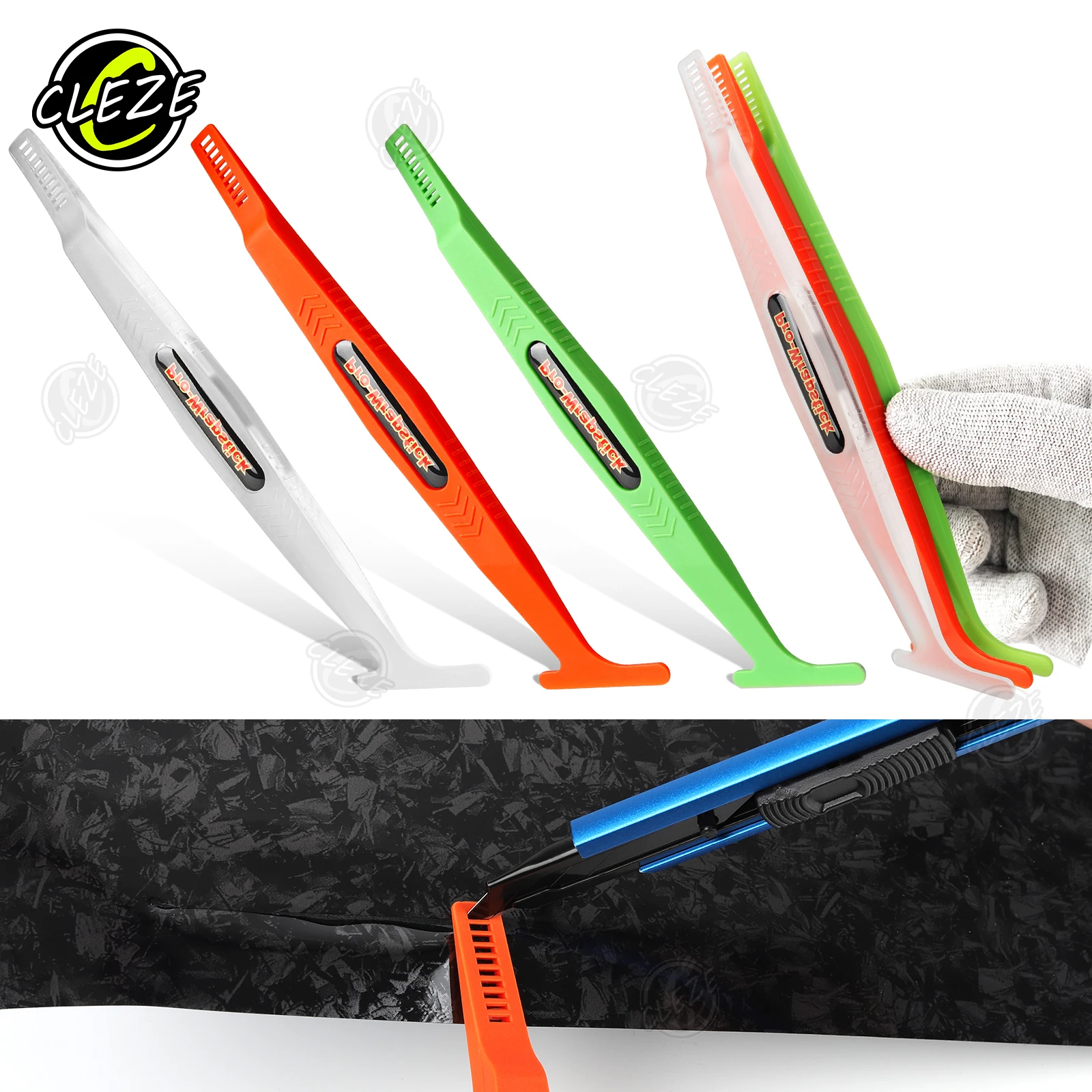 CLEZE 3pcs Different Hardness Car Wrapstick Magnetic Sticker Squeegee Vinyl Applicator Tools Kit Window Tint Wrapping