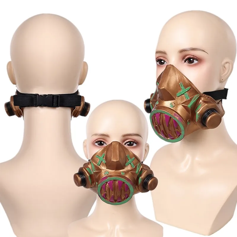

Jinx Mask LoL Cosplay Latex Arcane Masks Disguise Helmet Halloween Carnival Party Costume Accessories for Adult Women
