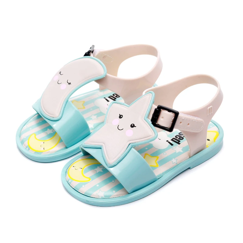 Sandales en MSI brûleur pour enfants, chaussures pour enfants, fille, fille, lune, étoile, princesse, Nialisation, Dlife