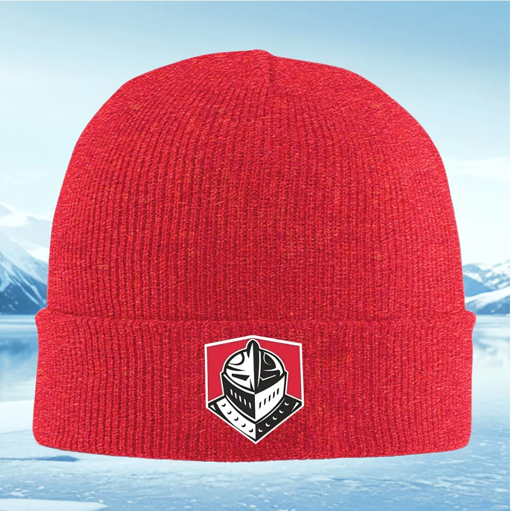 فارس خوذة شعار أسود أبيض أحمر الرجال النساء للجنسين محبوك قبعة قبعة صوفية قبعة الشتاء الحرارية الدافئة عيد الميلاد في الهواء الطلق Cycl #5