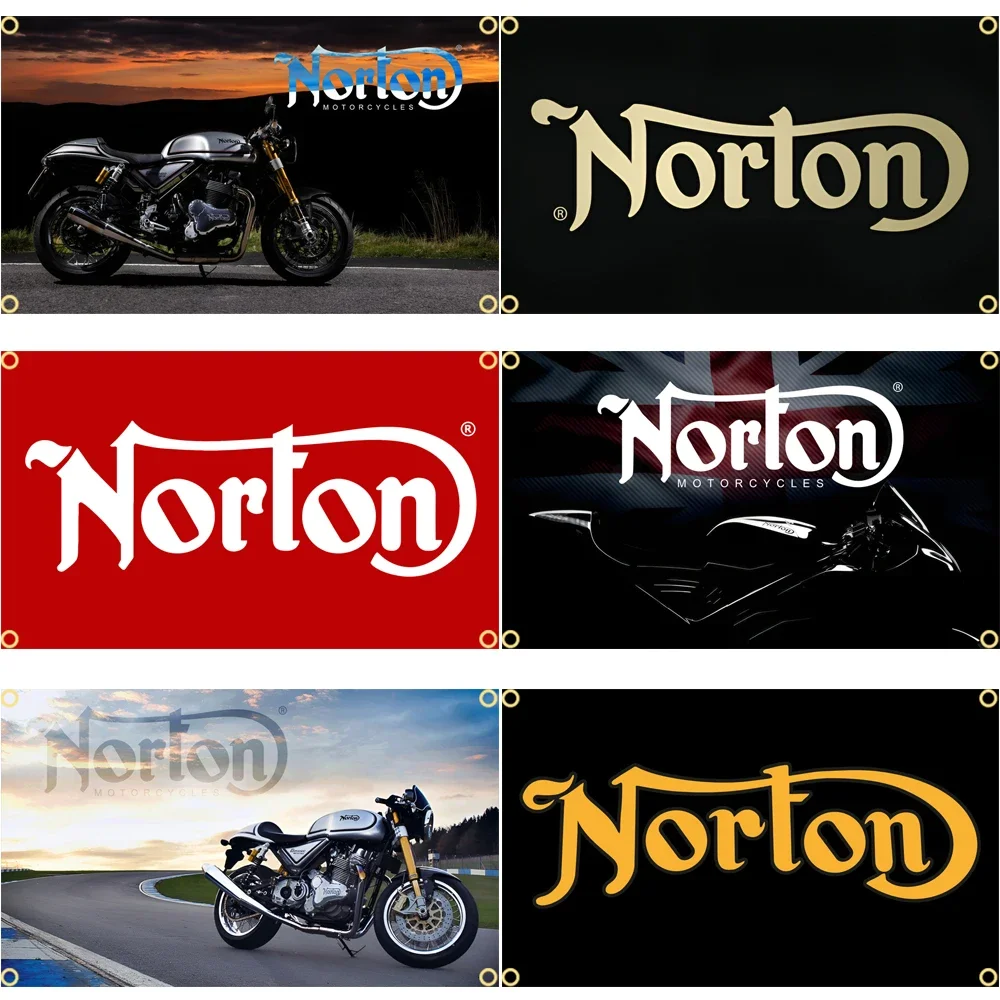 2×3Ft 3×5Ft Nortons Flag Polyester Digital Printed Racing Motorcycle Tapestry Banner For Decor