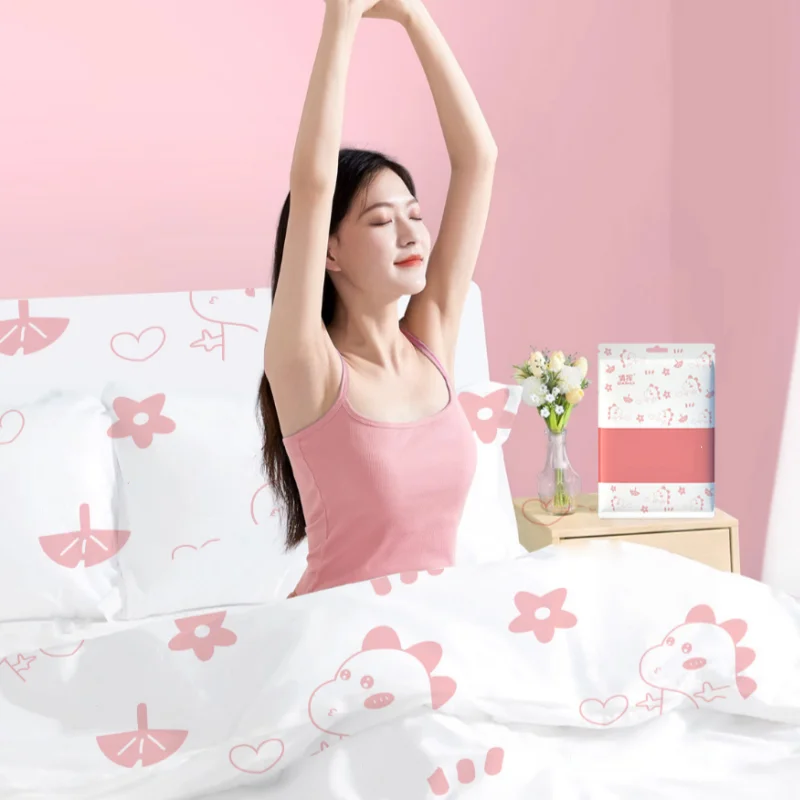 1/3 Pack Set Includes (1 Pillowcase + 1 Bed Sheet + 1 Duvet Cover) Disposable Bed Sheet, Duvet Cover, Pillowcase, Thickened Hotel Travel Bedding, Dirt-Resistant, Easy to Carry, a Blessing for Those Who Are Hygienic, No-Wash, Sterilized, Safe to Use, Comfortable and Breathable