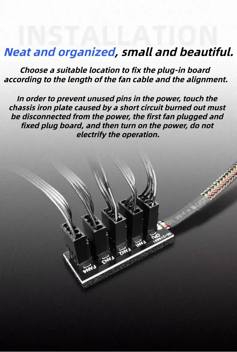 Concentrador de Control de Temperatura PWM de 4 Pines para Placa Base, 1 Conector para 5 Ventiladores, Pequeño y Elegant