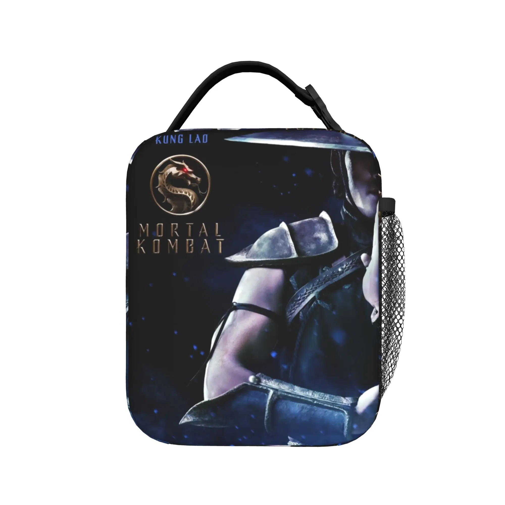 Bolsa térmica grande para almoço MK Kung Lao, recipiente térmico para refeição Mortal Kombat MK11, bolsa térmica escolar, para atividades ao ar livre, para homens e mulheres