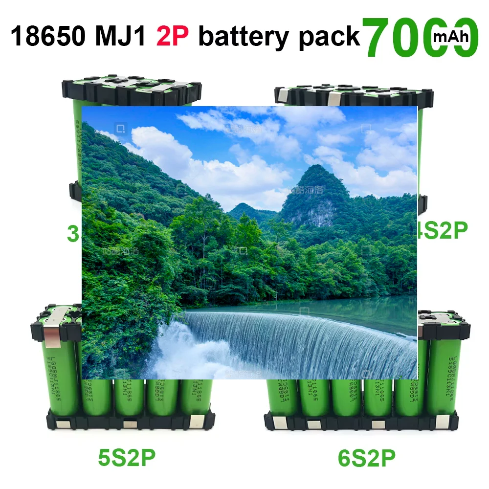 

3s2p 4s2p 5s2p 6s2p 18650 Battery Pack 7.4V to 25.2V 18650 MJ1 Battery 7000MAh for 18V Screwdriver Battery