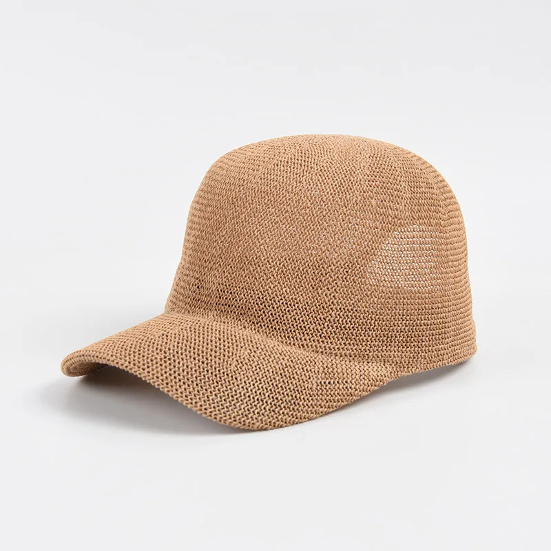 2024 Summer Breathable Straw Baseball Cap Men Outdoor Paper Sun Hats Women Solid Color Adjustable Shade Beach Hats Wholesale