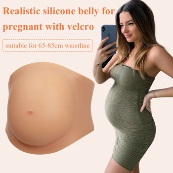 Herpinker Cosplay Fake Pregnant Belly Crossdress Breast Prosthesis Silicone Pregnant False Belly Fake Pregnant