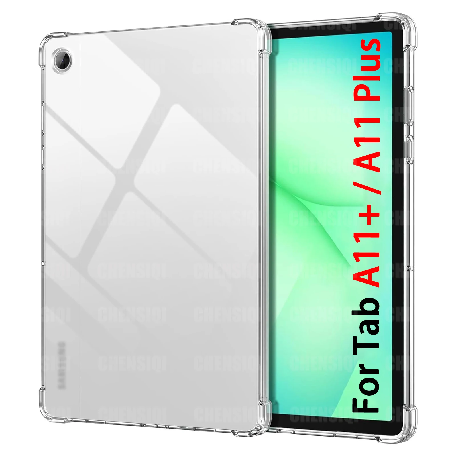 

Прозрачный чехол для Samsung Galaxy Tab A11+ / A11 Plus 2025 с защитой от падений (Airbag), гибкий, из ТПУ силикона, противоударный