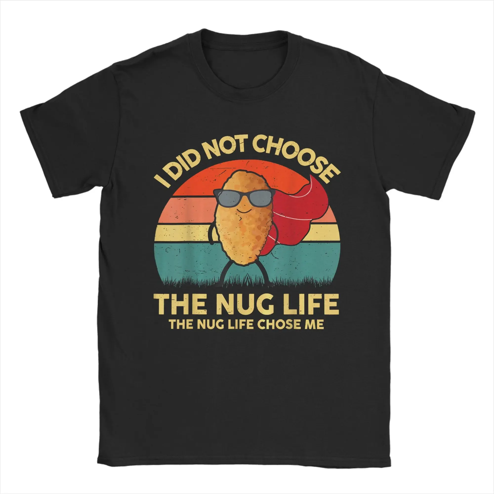 Nug-Life I Love Chicken Nugget Boy, camisetas para hombres pequeños, camiseta novedosa, camisetas de manga corta con cuello redondo, ropa 100% de algodón