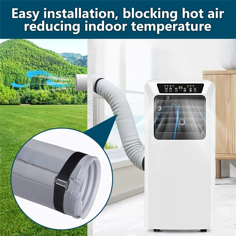 【Fast Delivery】Air Conditioner Hose Cover Wraps AC Hose Duct Vent Cover Sleeve Insulated Cover 150X54cm For Portable AC For 5In&