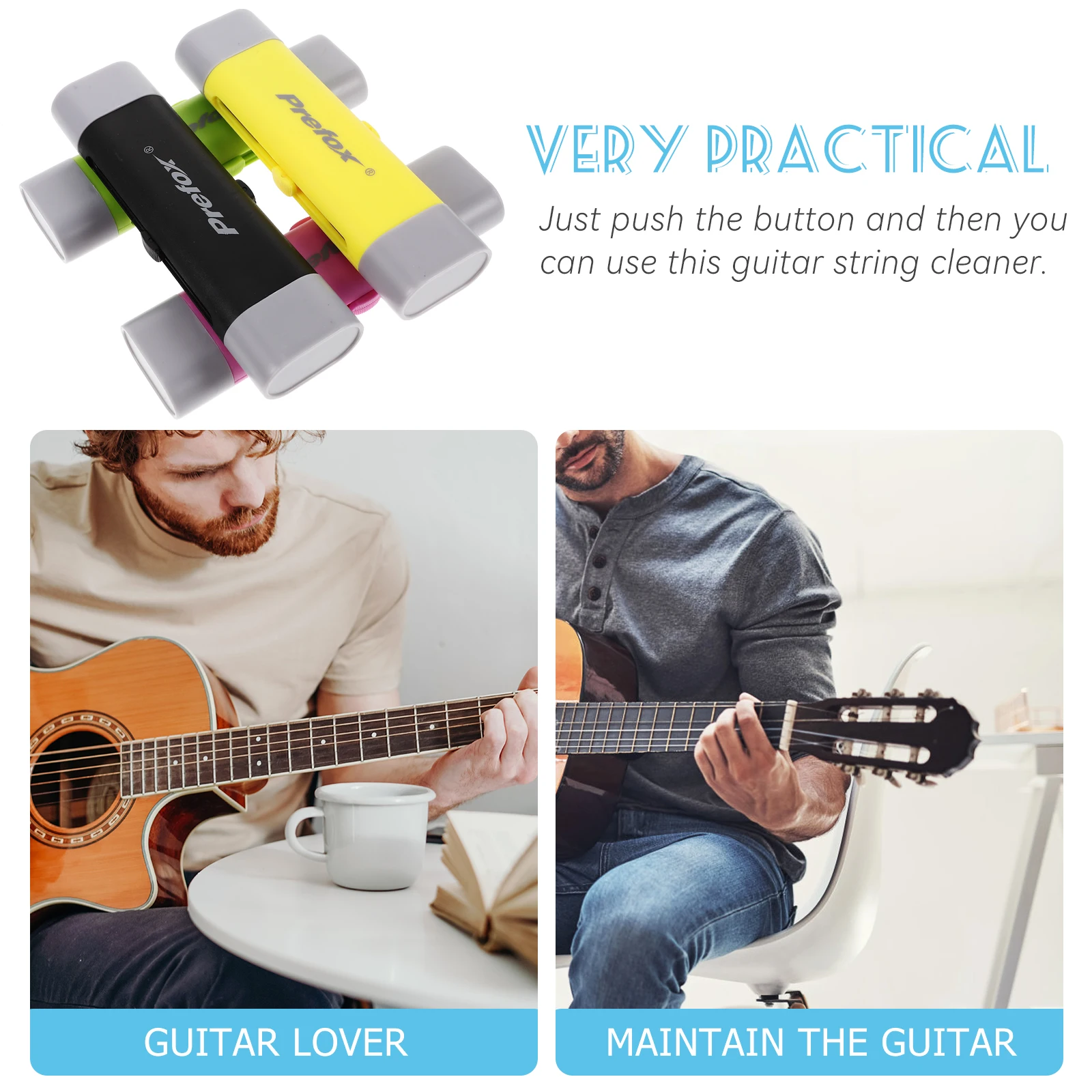 

s Guitar String Maintenance Pen Rust Remover Brush Tool for Electric Bass Strings Cleaning Push Button Design for Guitar