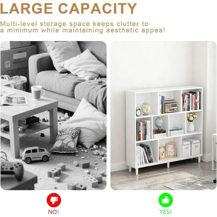 10 مكعب التخزين المنظم رف الكتب واسعة 3 الرف خزانة الكتب مكتبة خزانة الكتب تخزين الكتب الألعاب أكثر سهلة لأنا #5