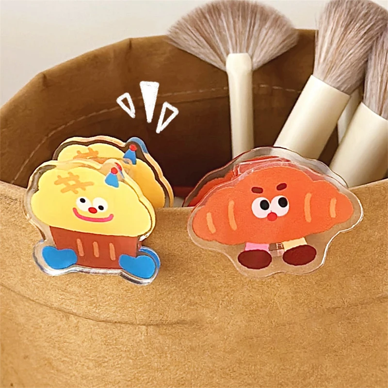 3 pçs kawaii dos desenhos animados acrílico pasta clipe bonito planejador de alimentos clipes decoração criativa braçadeira de papel material escolar de escritório presentes