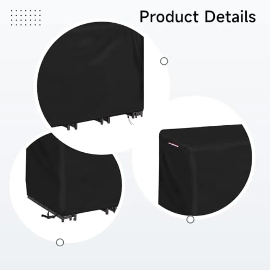 Patio Table and Chair Set Cover, Waterproof for Tall Bar Height Patio Furniture, Black, Sunshine Shield and Windproof Design wi - view 3