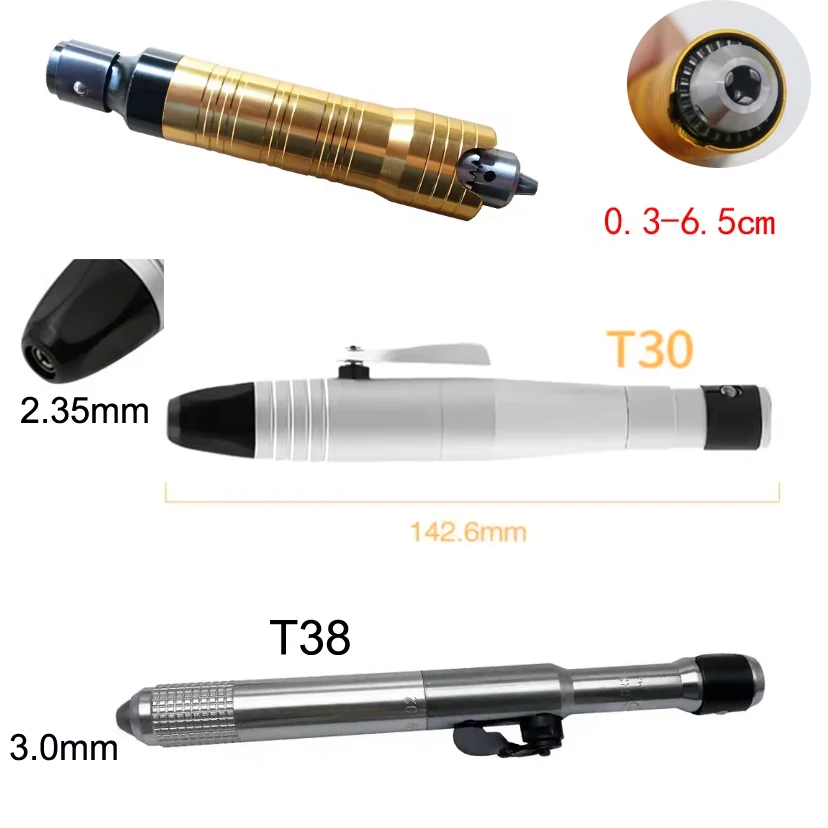 T30 T38 Rotary Quick Change Handpiece Flex Shaft Hanging Motor 2.35 3mm Shank Collect Chuck dental Polishing Handle Jewelry Tool