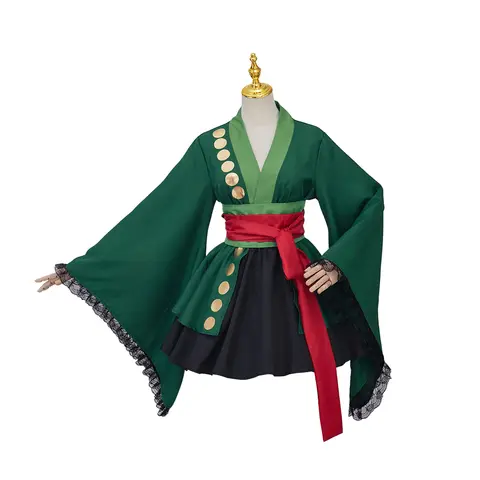 Anime Roronoa Cosplay Costume Zoro Kimono Robe Full Suit Women Lolita Dress Outfits Disfraz Halloween Carnival Suit