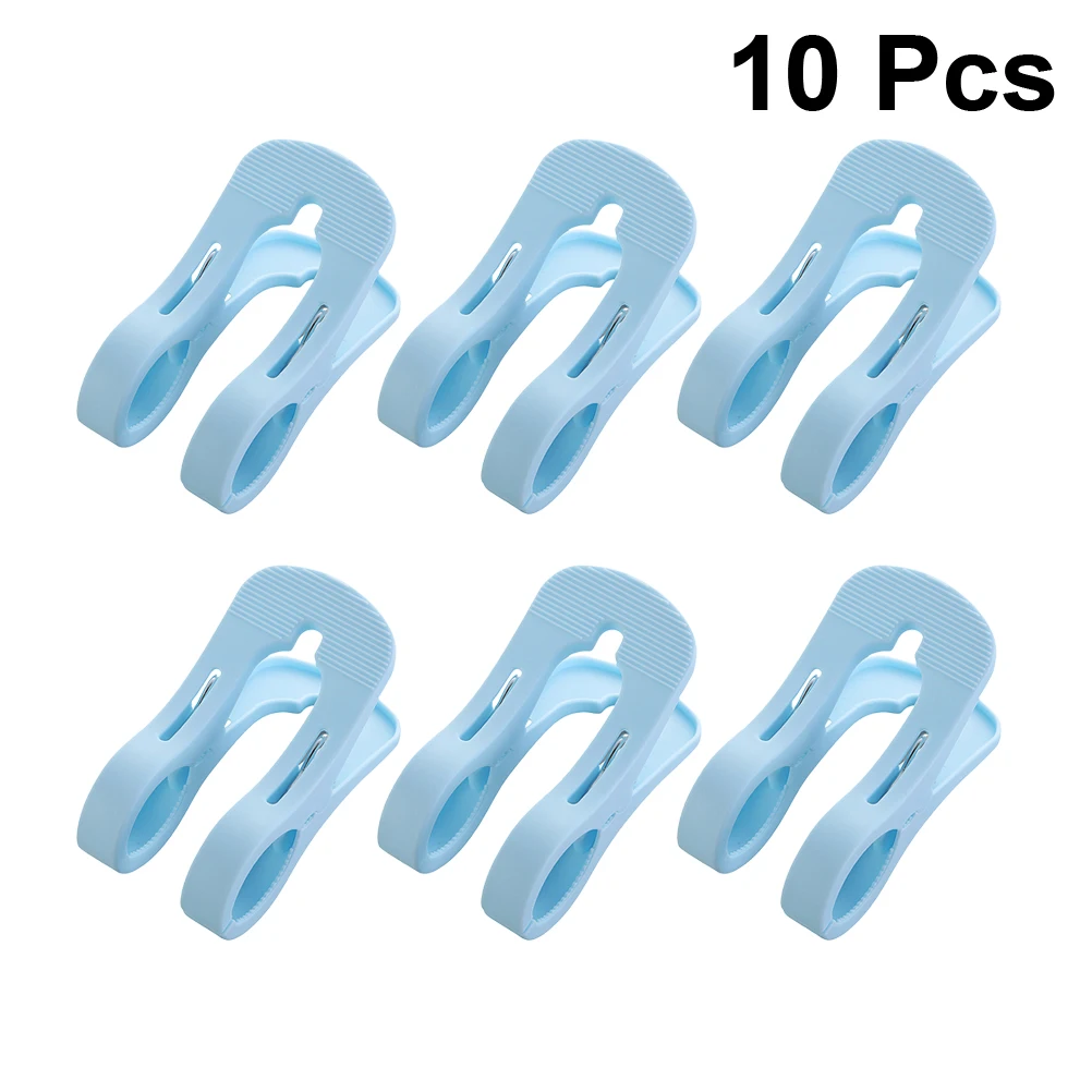 

10pcs Quilt Clothespins Large Size Non Slip PP Plastic Metal Windproof Balcony Yard Stainless Steel Pegs Laundry