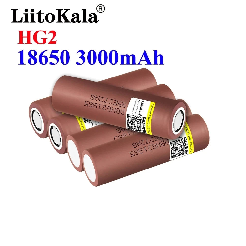 Liitokala 100% New HG2 18650 3000mAh Rechargeable Battery 18650HG2 3.6V Discharge 20A Max 35A Power Batteries