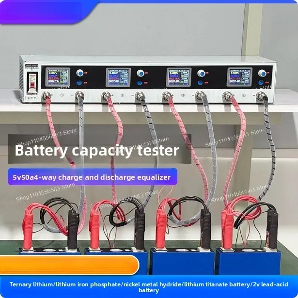 4 Channel Lithium Battery Capacity Tester Cell Grading Balancer Charge Discharge All-in-One for 18650 LiFePO4 Lab Equipment
