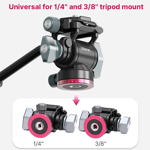 Imagen 2 del producto Ulanzi U-190 cabezal de trípode panorámico cabezal de vídeo de fluido hidráulico para trípode monopié soporte de cámara cámara móvil SLR DSLR