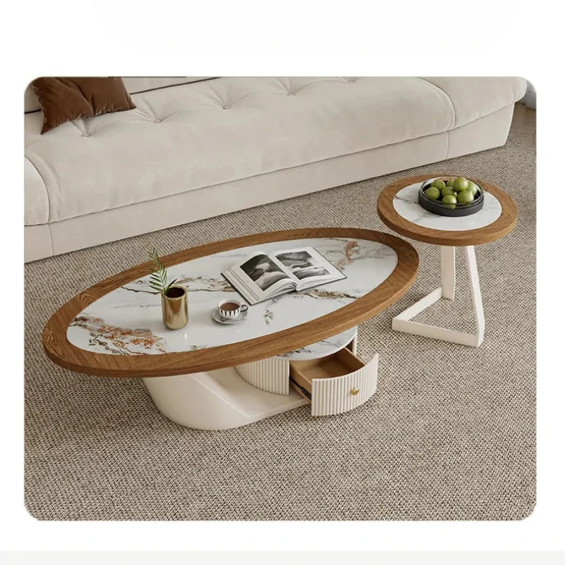A Unique Oval Coffee Tables Storage Design Living Room Premium Coffee Tables Luxury Modern Mesas De Centro Para Sala Accessories