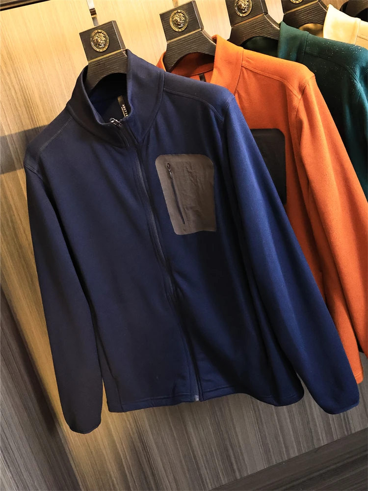 

Высокоэффективный бархатный мужской уличный альпинизм, бег, спортивный воротник-стойка Jaet Ceiling Faion Urban Sle Long S...