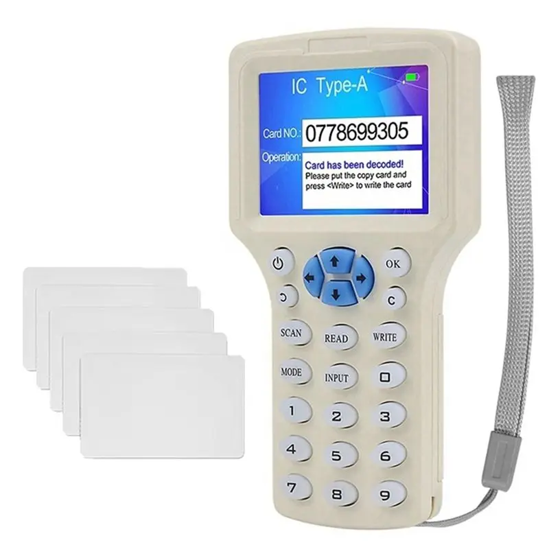 [NEW A09R!】 RFID NFC Smart Card Reader +5XUID Card RFID Duplicator 125K 13.56Mhz IC/ID Key Writer RFID Programmer Key Replicator