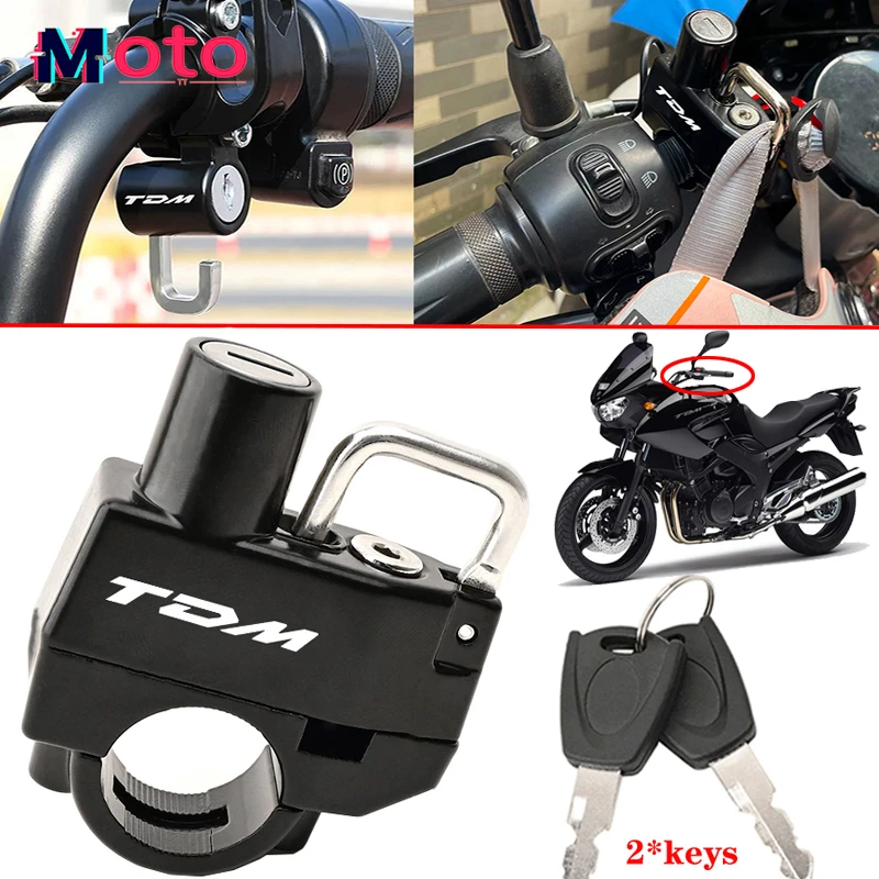 With ''LOGO'' TDM Fit FOR YAMAHA TDM 850 900 TDM850 TDM900 Motorcycle Fashion Accessories CNC Helmet Lock Anti-Theft Helmet