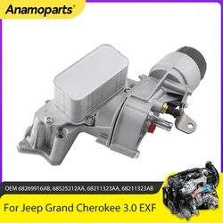 Engine Parts Oil Cooler Filter Housing Fit 3.0 L T V6 Diesel EXF EXN For 2014-2019 Jeep Grand Cherokee 3.0L 68269916AB