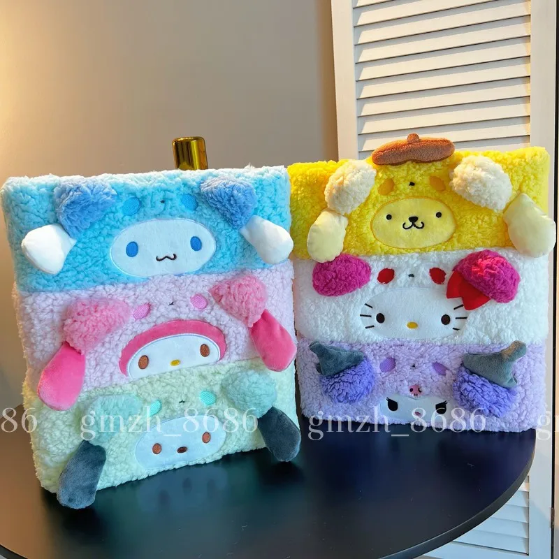 Sanrio My Melody Cinnamoroll Kuromi Hello Kitty Plüsch-Aufbewahrungsbox, Desktop-Unordnung, Sortierbox, Aufbewahrung und Aufbewahrungsbox für Hautpflege