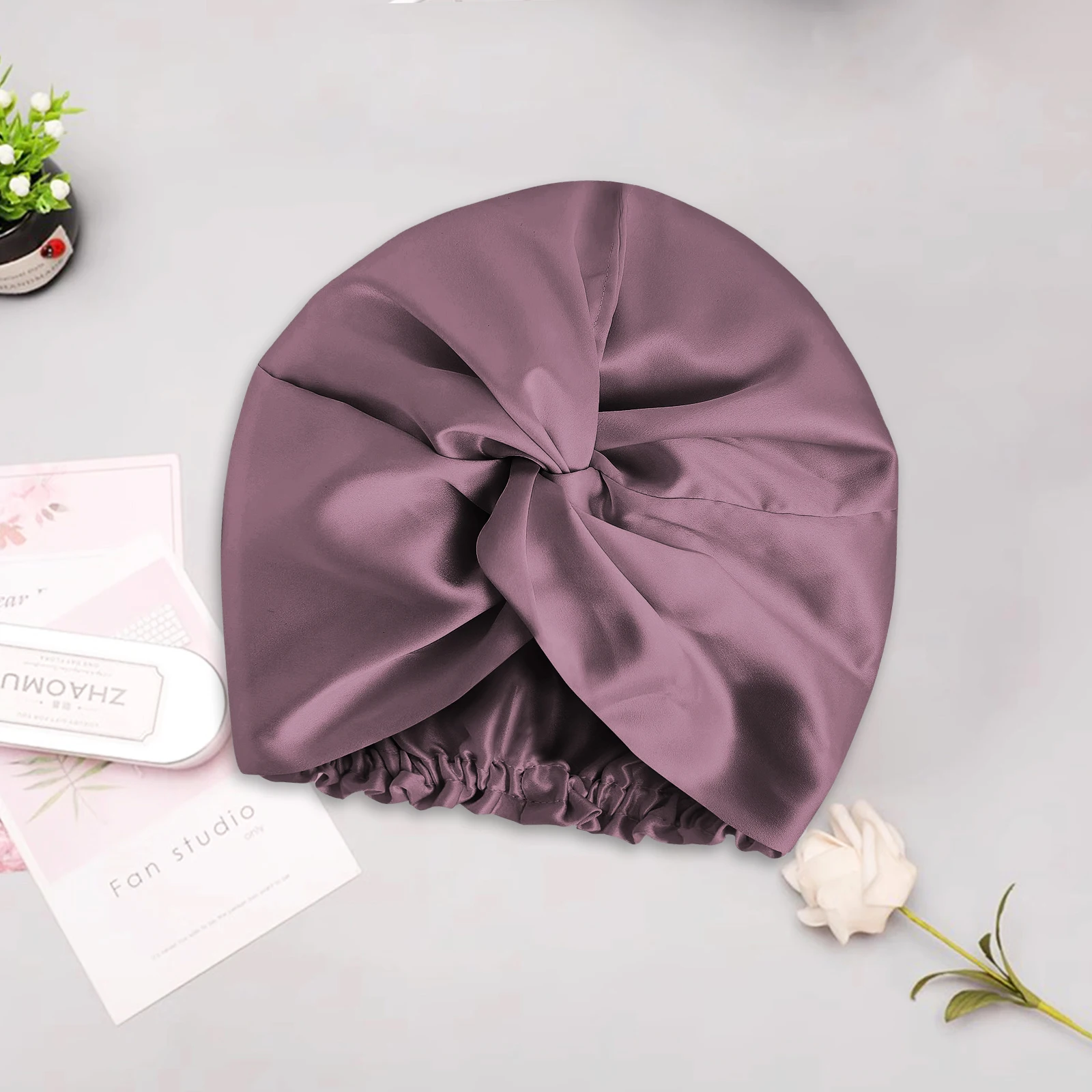 100% Mulberry Silk Bonnet 22 Momme Silk Sleeping Cap Double-Sided Real Silk For Hair Skin Silk Turban