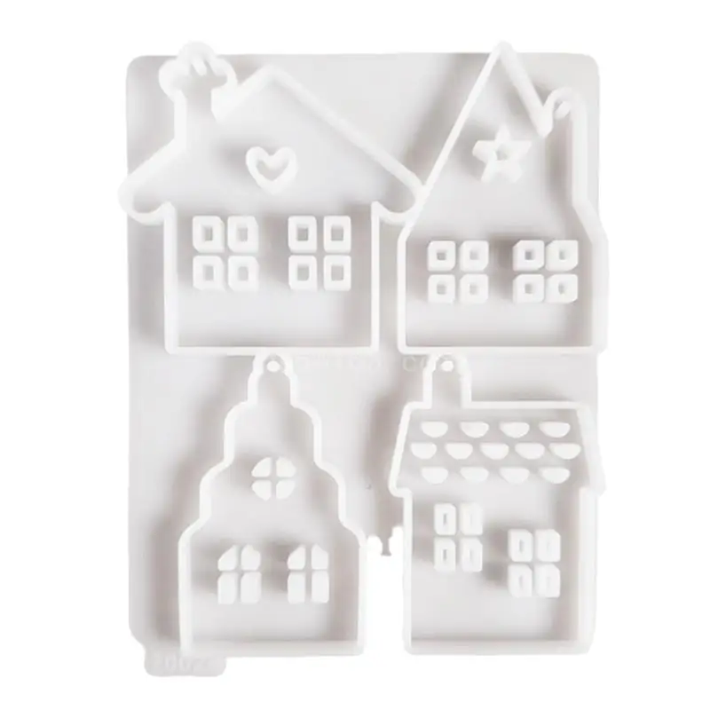 Silicone House Keychain Mold Home Keyring Crafting Mould Elegant Key Chain Molding Tool Jewelry Supplies