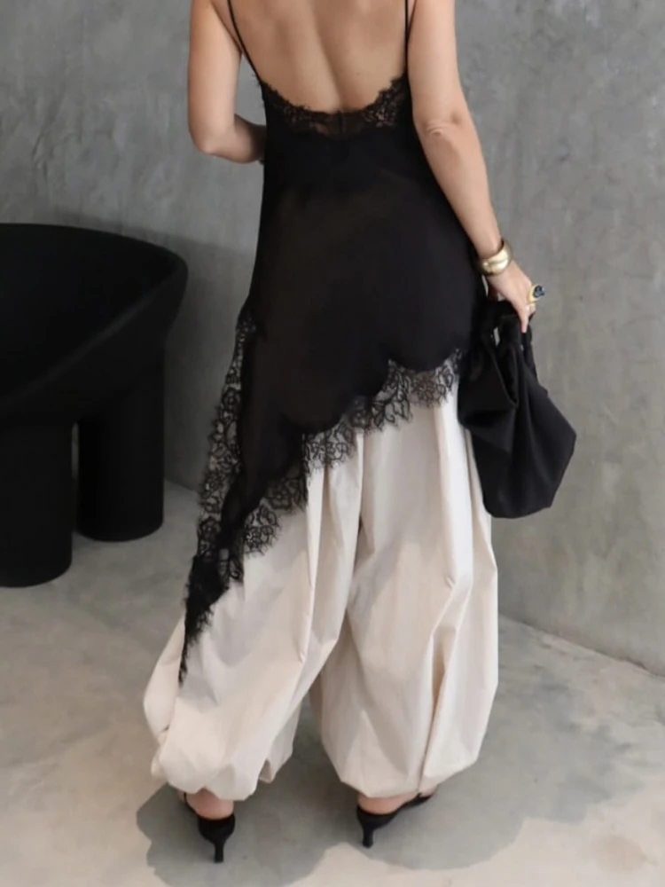 Solide Frauen Lose Jogger Blommers High Street Casual Plissee Hosen mit Taschen Sommer Herbst Weibliche Kordelzug Lange Hosen