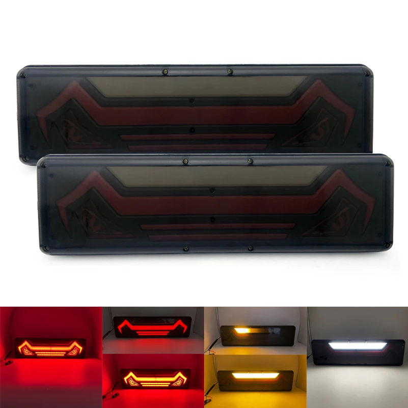 2X46cm LED Truck Tail Light Turn Signal Rear Brake Lights Reverse Signal Lamp for Trailer Truck Universal Car Taillights.